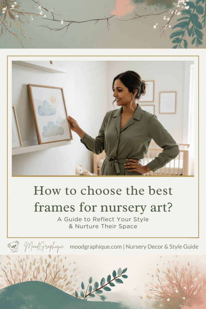 Pinterest Pin for a guide on how to choose the best frames for nursery art and digital prints.